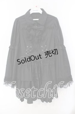 画像1: Jamieエーエヌケー / 姫袖お姫さまティアードブラウス  クロ O-25-09-15-033-LO-BL-IG-OS