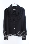 Jamie エーエヌケー / ダブルカラーブラウス  クロ O-25-09-15-035-LO-BL-IG-OS