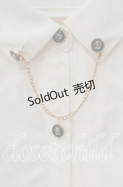 画像2: axes femme / チェーン付プリーツシャツ M キナリ O-25-09-15-040-AX-BL-OW-OS