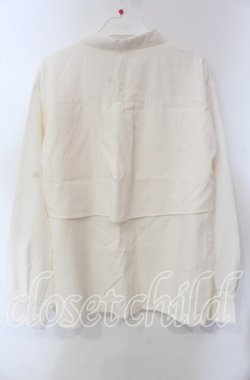画像3: axes femme / チェーン付プリーツシャツ M キナリ O-25-09-15-040-AX-BL-OW-OS