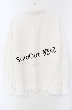 画像3: axes femme / チェーン付プリーツシャツ M キナリ O-25-09-15-040-AX-BL-OW-OS