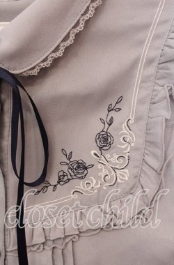 画像2: axes femme / 襟付刺繍ブラウス M ブルー O-25-09-15-041-AX-BL-OW-OS