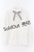 axes femme / 襟取り外しフリルブラウス M キナリ O-25-09-15-042-AX-BL-OW-OS