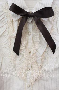 画像2: axes femme / 襟取り外しフリルブラウス M キナリ O-25-09-15-042-AX-BL-OW-OS