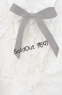 画像2: axes femme / 襟取り外しフリルブラウス M キナリ O-25-09-15-042-AX-BL-OW-OS