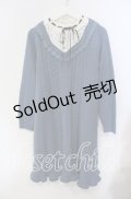 axes femme / ブロッキングニットワンピース M ブルー O-25-09-15-043-AX-OP-OW-OS