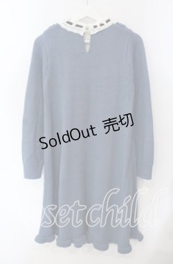 画像3: axes femme / ブロッキングニットワンピース M ブルー O-25-09-15-043-AX-OP-OW-OS