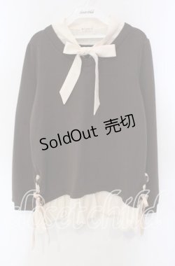 画像1: axes femme / ボウタイシャツレイヤードプルオーバー M ブラウン×キナリ O-25-09-15-045-AX-TO-OW-OS