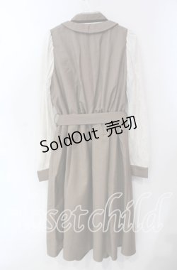 画像3: axes femme POETIQUE / ベストレイヤードシャツ風ワンピース M ブラウン O-25-09-15-046-AX-OP-OW-OS