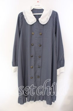 画像1: axes femme POETIQUE / メッセージリボンワンピース M ブルー O-25-09-15-048-AX-OP-OW-OS