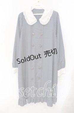 画像1: axes femme POETIQUE / メッセージリボンワンピース M ブルー O-25-09-15-048-AX-OP-OW-OS