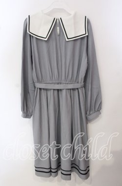 画像3: axes femme POETIQUE / ウサギ刺繍セーラーワンピース【多屋来夢コラボ】 M ブルーグレー O-25-09-15-049-AX-OP-OW-OS