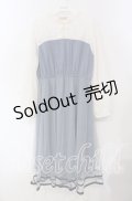 axes femme POETIQUE / チャイナボタンチュールワンピース M ブルー O-25-09-15-050-AX-OP-OW-OS