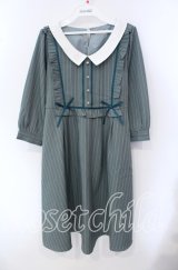 axes femme POETIQUE / ブロッキングフリルワンピ M グリーン O-25-09-15-053-AX-OP-OW-ZT361