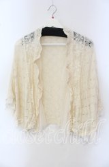 axes femme / チュール重ね透かし編みボレロ M キナリ O-25-09-15-054-AX-TO-OW-ZT383