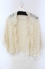 画像1: 【SALE】axes femme / チュール重ね透かし編みボレロ M キナリ O-25-09-15-054-AX-TO-OW-ZT383 (1)