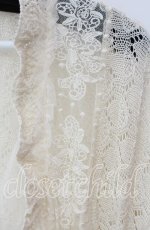 画像2: 【SALE】axes femme / チュール重ね透かし編みボレロ M キナリ O-25-09-15-054-AX-TO-OW-ZT383 (2)