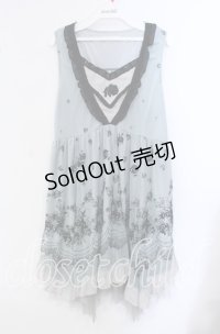 axes femme / チュールフロッキー切替ワンピース M グリーン O-25-09-15-059-AX-OP-OW-OS