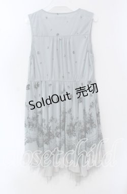 画像4: axes femme / チュールフロッキー切替ワンピース M グリーン O-25-09-15-059-AX-OP-OW-OS