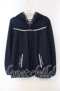 axes femme / レース切り替えデニム調パーカー M インディゴ O-25-09-15-060-AX-TO-OW-OS