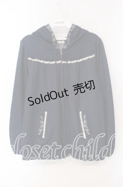 画像1: axes femme / レース切り替えデニム調パーカー M インディゴ O-25-09-15-060-AX-TO-OW-OS