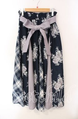 画像1: axes femme / パッチワークミディスカート M ネイビー O-25-09-15-065-AX-SK-OW-OS