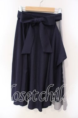 画像1: axes femme / レースフリルスカート M ネイビー O-25-09-15-067-AX-SK-OW-OS