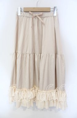 画像1: axes femme kawaii / ミディフリルペチスカート M ベージュ O-25-09-15-068-AX-SK-OW-OS