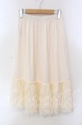 axes femme / 繊細レースミディ丈ペチスカート M キナリ O-25-09-15-069-AX-SK-OW-OS