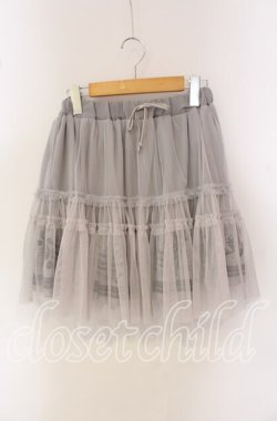 画像1: axes femme / 裾楽器ptチュールレイヤードスカート M グレー O-25-09-15-072-AX-SK-OW-OS