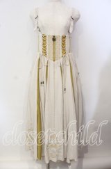 Ozz oneste / 蝶舞秋園スカート  アイボリー×イエロー O-25-09-15-074-OO-SK-OW-ZY