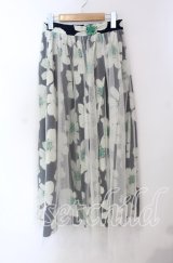 axes femme / チュール重ね花柄スカート  ネイビー O-25-09-15-077-AX-SK-OW-ZT141