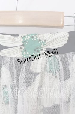 画像2: 【SALE】axes femme / チュール重ね花柄スカート  ネイビー O-25-09-15-077-AX-SK-OW-ZT141