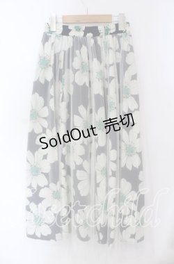 画像3: 【SALE】axes femme / チュール重ね花柄スカート  ネイビー O-25-09-15-077-AX-SK-OW-ZT141