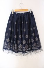 画像3: 【SALE】axes femme / オーナメント柄チュールスカート  ネイビー O-25-09-15-078-AX-SK-IG-ZT021 (3)
