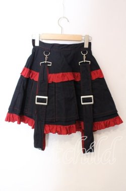 画像3: MA MAXICIMAM / フリルプリーツスカート  ブラック×レッド O-25-09-15-080-PU-SK-IG-OS