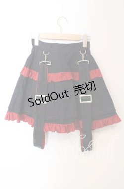 画像3: MA MAXICIMAM / フリルプリーツスカート  ブラック×レッド O-25-09-15-080-PU-SK-IG-OS