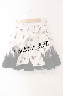 画像3: Jamieエーエヌケー / ゴシックキャッスルプリントスカート  シロ×クロ O-25-09-15-081-LO-SK-IG-OS
