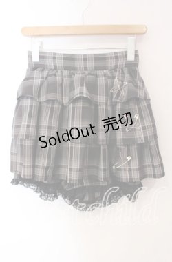 画像1: Jamieエーエヌケー / ティアードチェックスカパン  クロ O-25-09-15-083-LO-PA-IG-OS