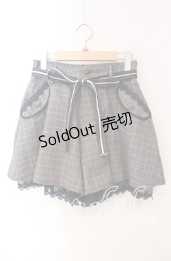 画像1: axes femme / グレンチェックショートパンツ M ネイビー O-25-09-15-086-AX-PA-OW-OS