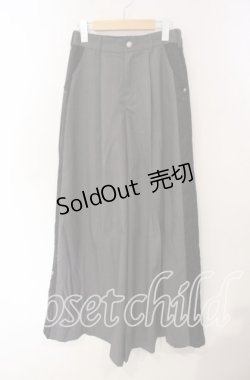 画像1: axes femme POETIQUE / ジャガードラインワイドパンツ M グレー O-25-09-15-087-AX-PA-OW-OS