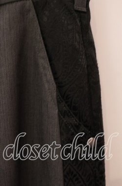 画像2: axes femme POETIQUE / ジャガードラインワイドパンツ M グレー O-25-09-15-087-AX-PA-OW-OS