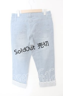 画像3: axes femme / 猫ストライプストレッチパンツ L ライトインディゴ O-25-09-15-088-AX-PA-IG-OS