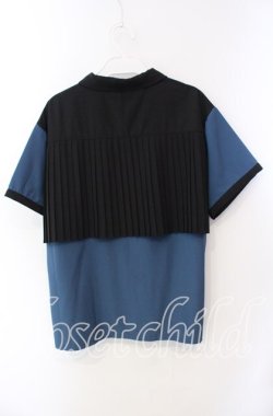 画像2: axes femme / バックプリーツシャツ F ブルー×クロ O-25-09-15-012-AX-BL-OW-OS