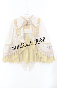 Ozz oneste / 蝶舞秋園ミニマント  ベージュ×マスタード O-25-09-15-013-OO-JA-OW-OS