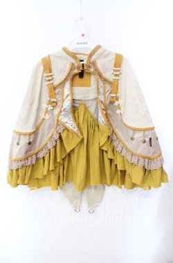 画像1: Ozz oneste / 蝶舞秋園ミニマント  ベージュ×マスタード O-25-09-15-013-OO-JA-OW-OS