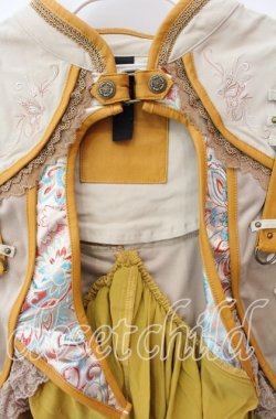画像2: Ozz oneste / 蝶舞秋園ミニマント  ベージュ×マスタード O-25-09-15-013-OO-JA-OW-OS