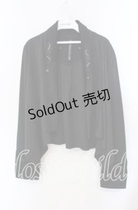 Ozz Croce / スエード調アシメカーディガン  ブラック O-25-09-15-014-OO-TO-OW-ZY