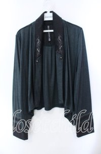 Ozz Croce / スエード調アシメカーディガン  グリーン O-25-09-15-015-OO-TO-OW-OS