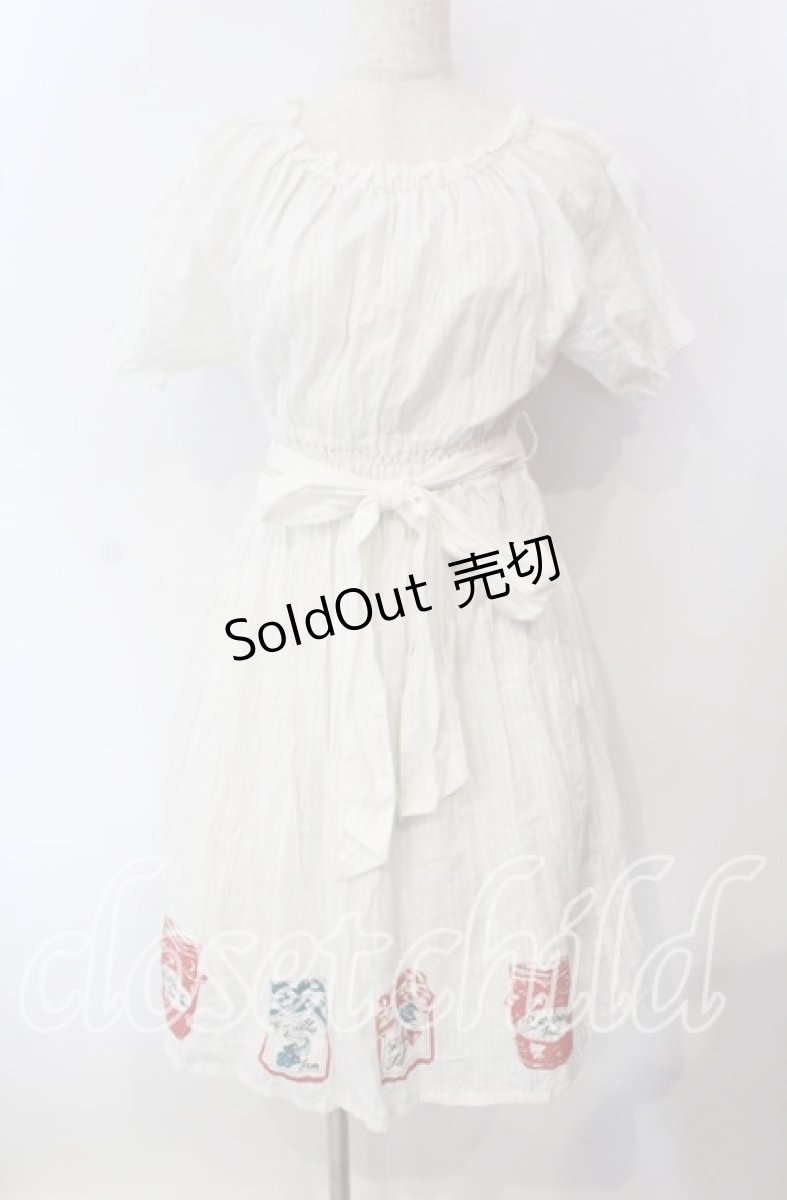 画像1: 【SALE】Fi.n.t / ジャム瓶柄ワンピース  オフ O-25-09-15-018-CA-OP-IG-ZT259 (1)